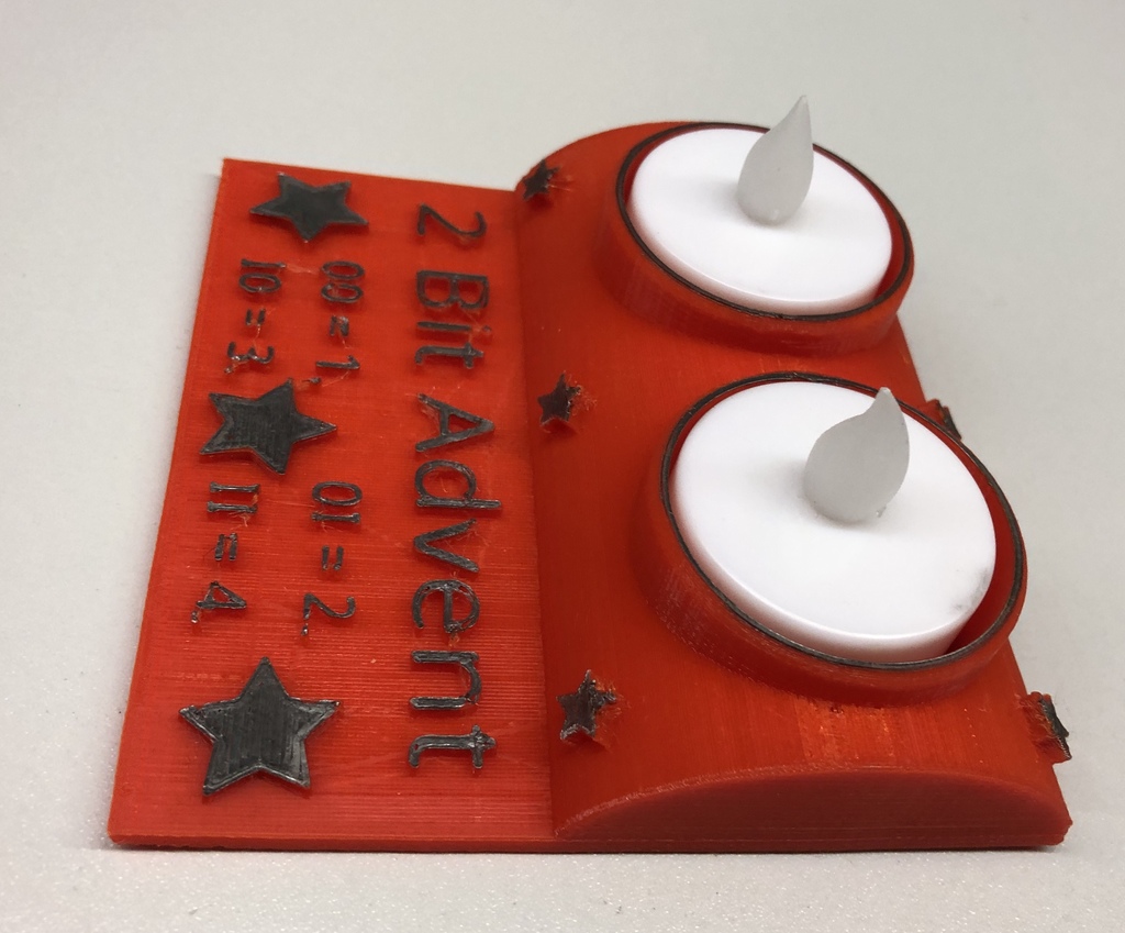 Miniatura 2 do modelo 3D 2-Bit Advent Tea Light Holder