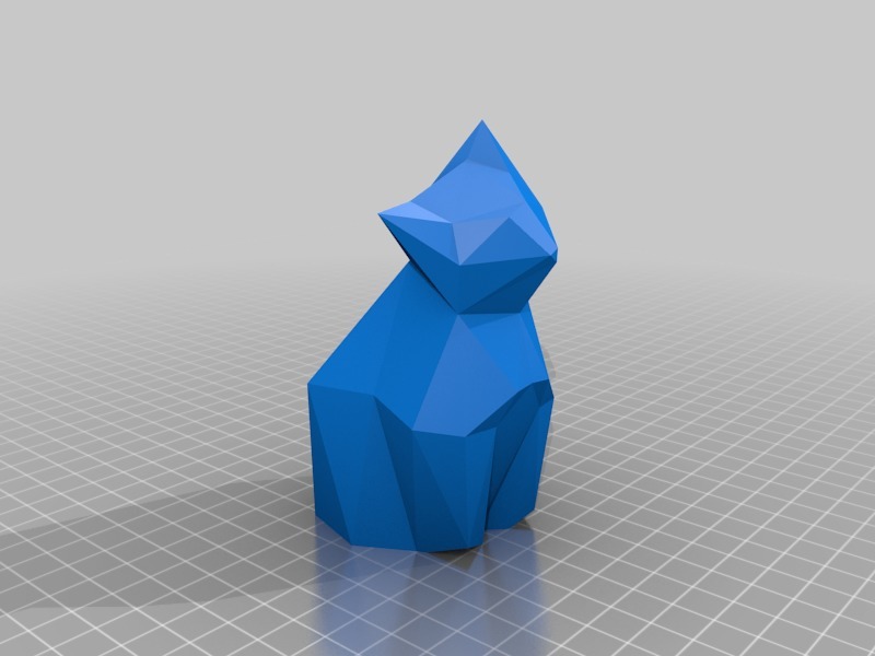 Miniatura 2 do modelo 3D Inquisitive Low-poly cat