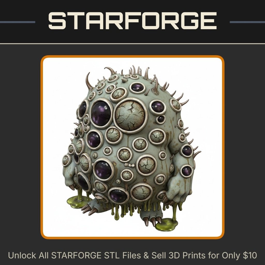28mm Blob Monster Multiple Eyes Tentacles Ooze Creature StarForge Kits 3D Print STL File