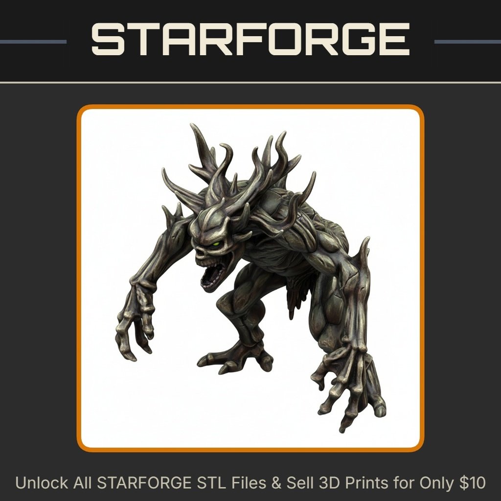 28mm Monstrous Creature Tentacles Horns Clawed Beast Aggressive Stance StarForge Kits 3D Print STL File