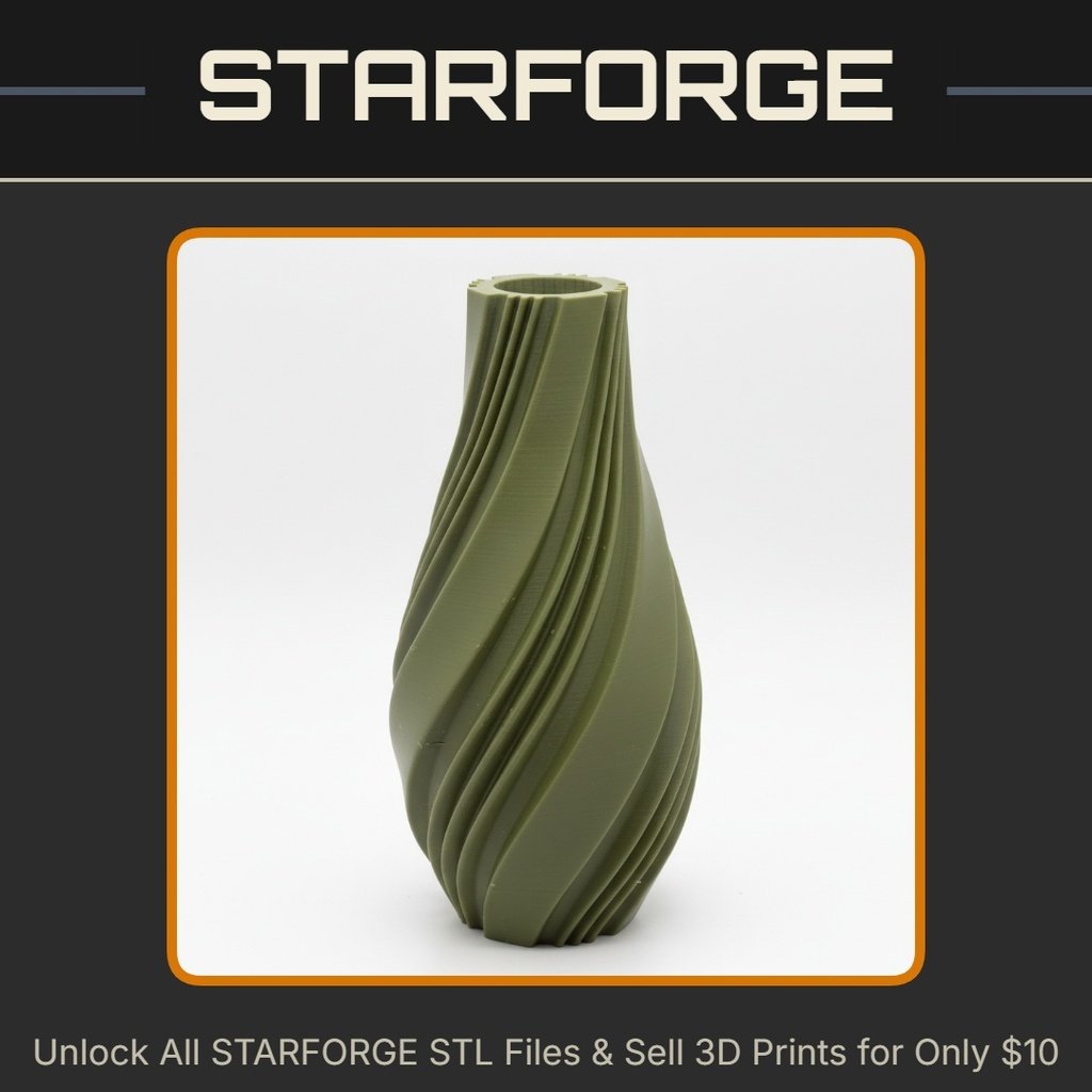 Elegant Twisted Planter for Modern Indoor Decor Vase Mode StarForge Kits 3D Print STL File