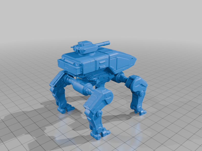 28mm Futuristic Quadrupedal Mech Robot with Articulated Legs and Mounted Cannon StarForge Kits 3D Print STL File