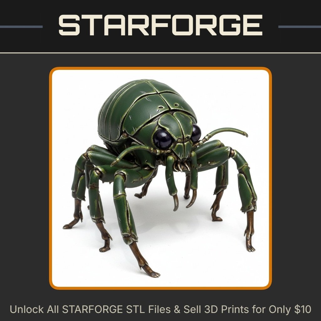 28mm Realistic Insect Creature Eight Legged Anatomy with Detailed Exoskeleton StarForge Kits 3D Print STL File