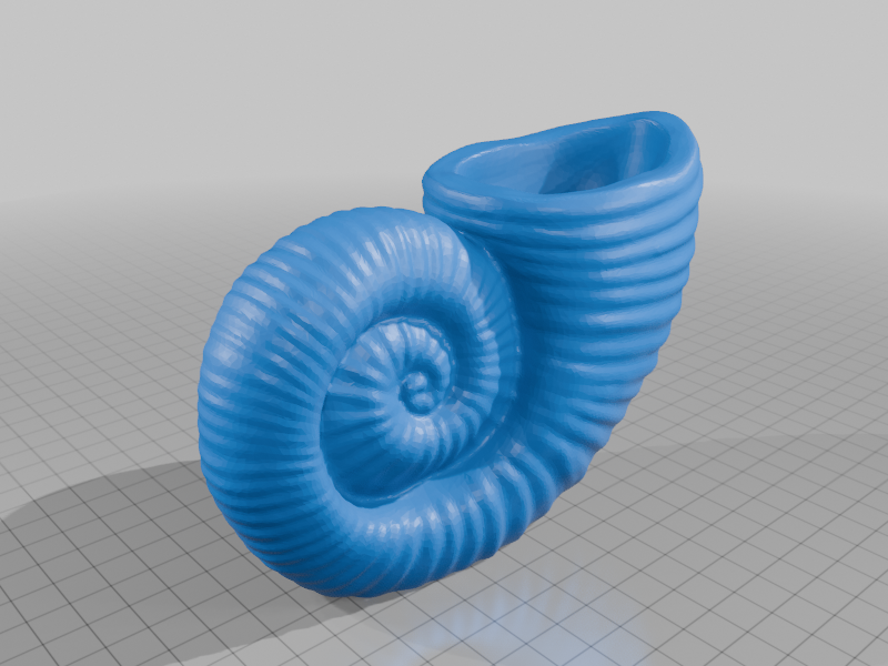 Prehistoric Sea Snail Shell Vase with Hidden Compartment for Hiding Valuables (Requires Pausing During Print) StarForge Kits 3D Print STL File