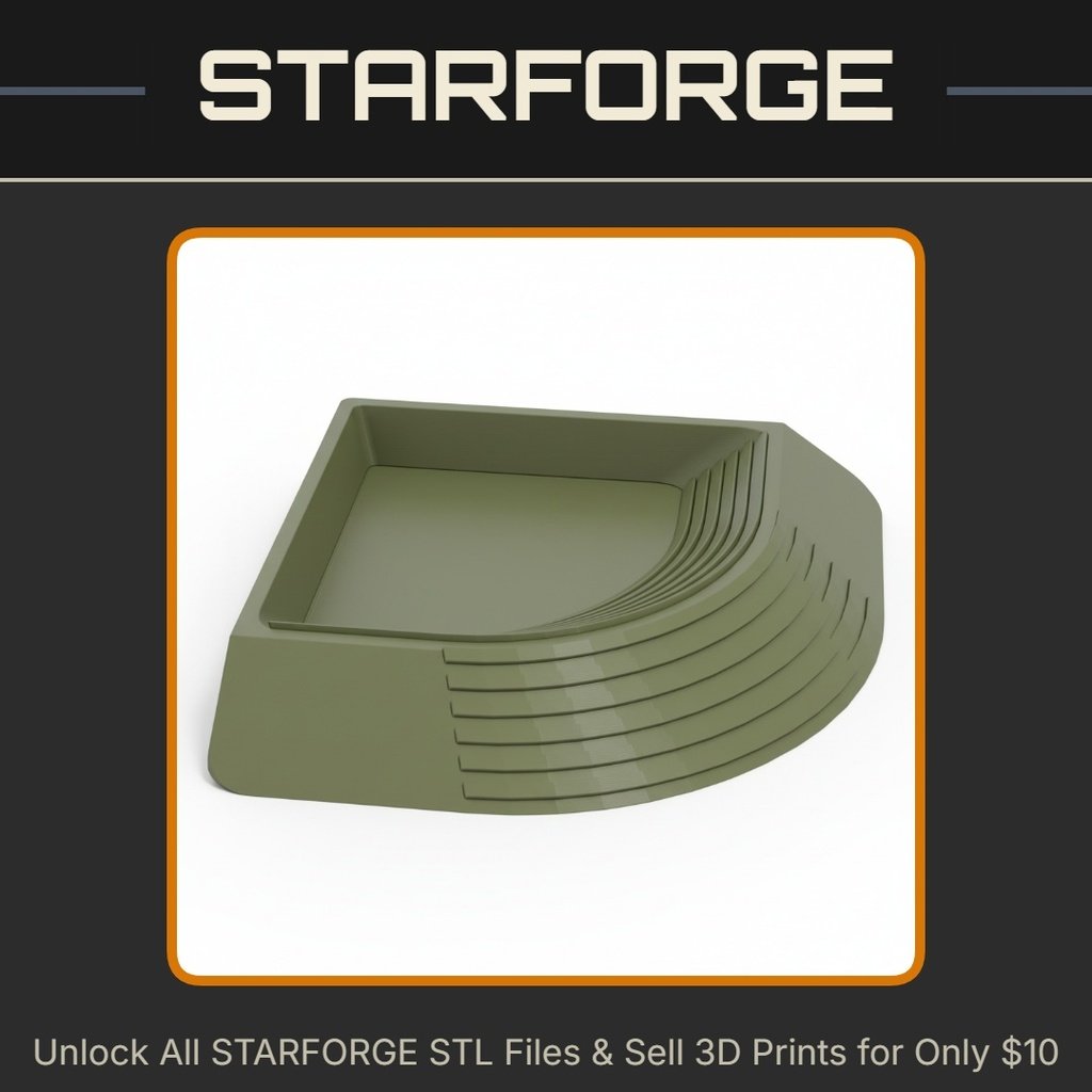 Corner Water Bowl with Ramp for Reptiles and Small Pets StarForge Kits 3D Print STL File