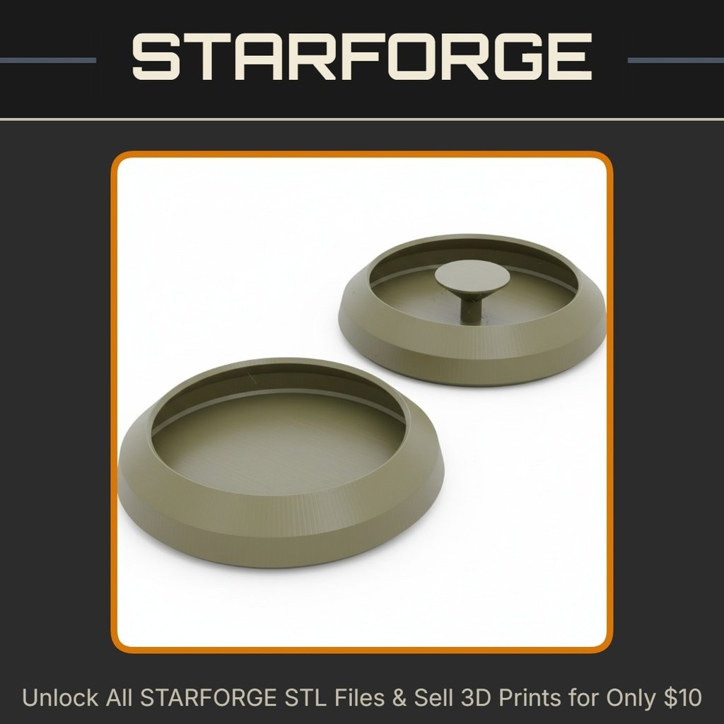 Round Anti-Escape Mealworm and Superworm Dish for Reptile Tanks StarForge Kits 3D Print STL File