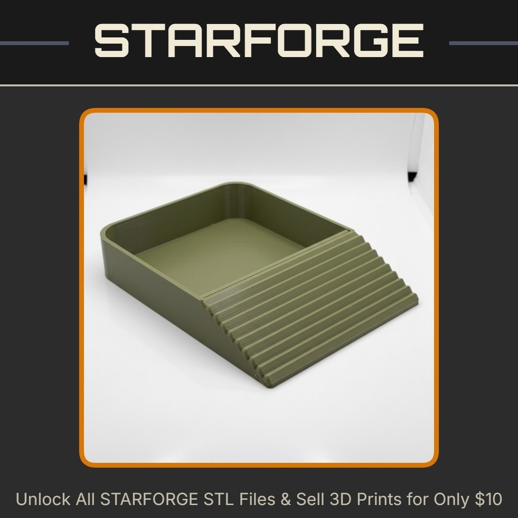 Tortoise Water Dish with Gradual Ramp and Stairs for Easy Access StarForge Kits 3D Print STL File