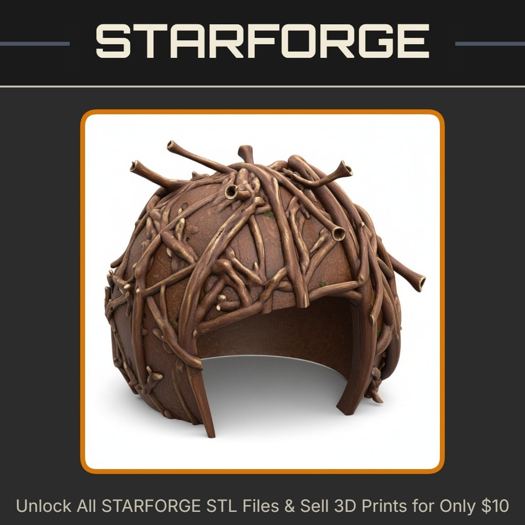 Twig Nest Inspired Pet Hide for Terrariums and Small Animals StarForge Kits 3D Print STL File