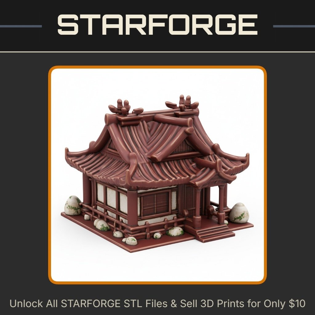 Fairy Garden Tranquil Zen Pagoda House with Stone Accents StarForge Kits 3D Print STL File