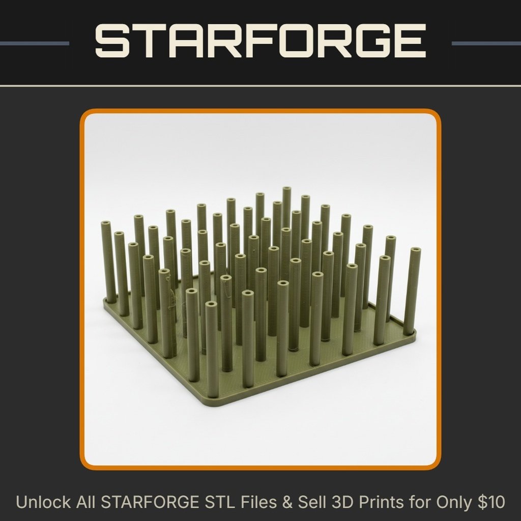 Upright Stem Drying Rack with Tubes for Flowers Herbs and Plants StarForge Kits 3D Print STL File