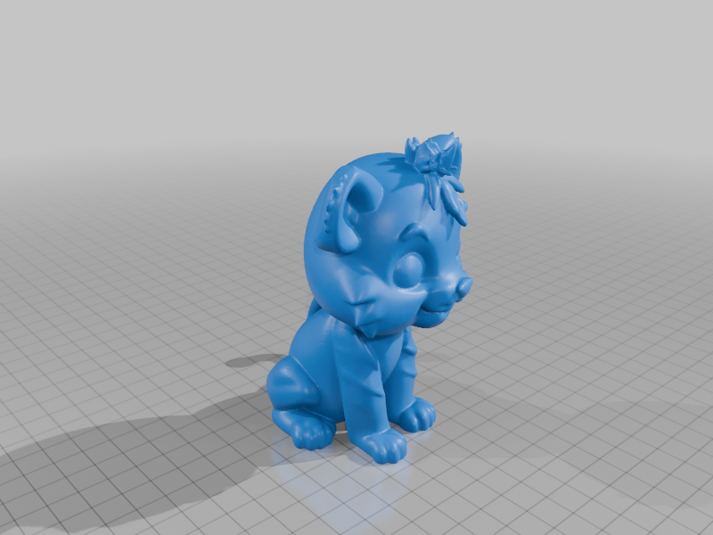 Cute Lion Cub in Sitting Pose with Playful Expression StarForge Kits 3D Print STL File