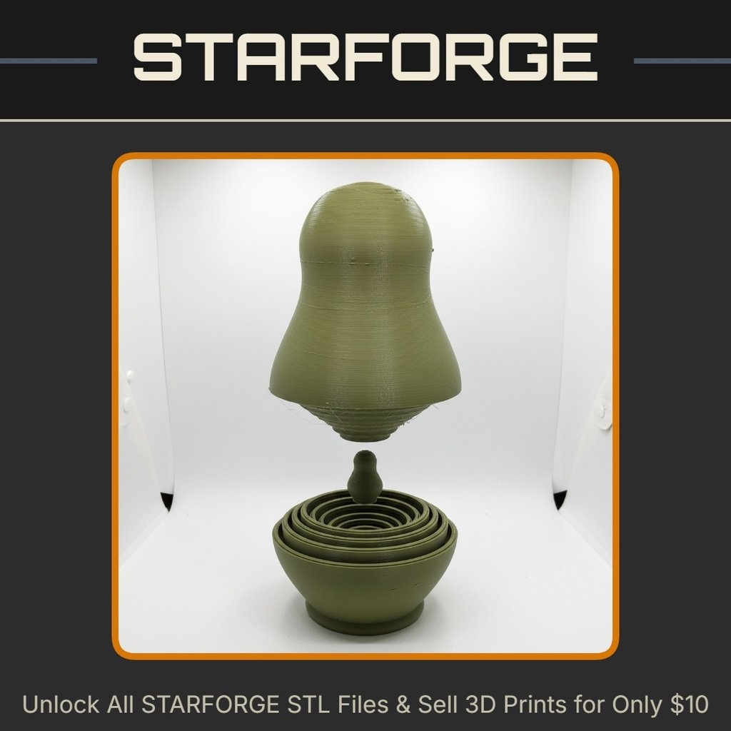 10-Layer Nested Russian Doll Set Matryoshka StarForge Kits 3D Print STL File