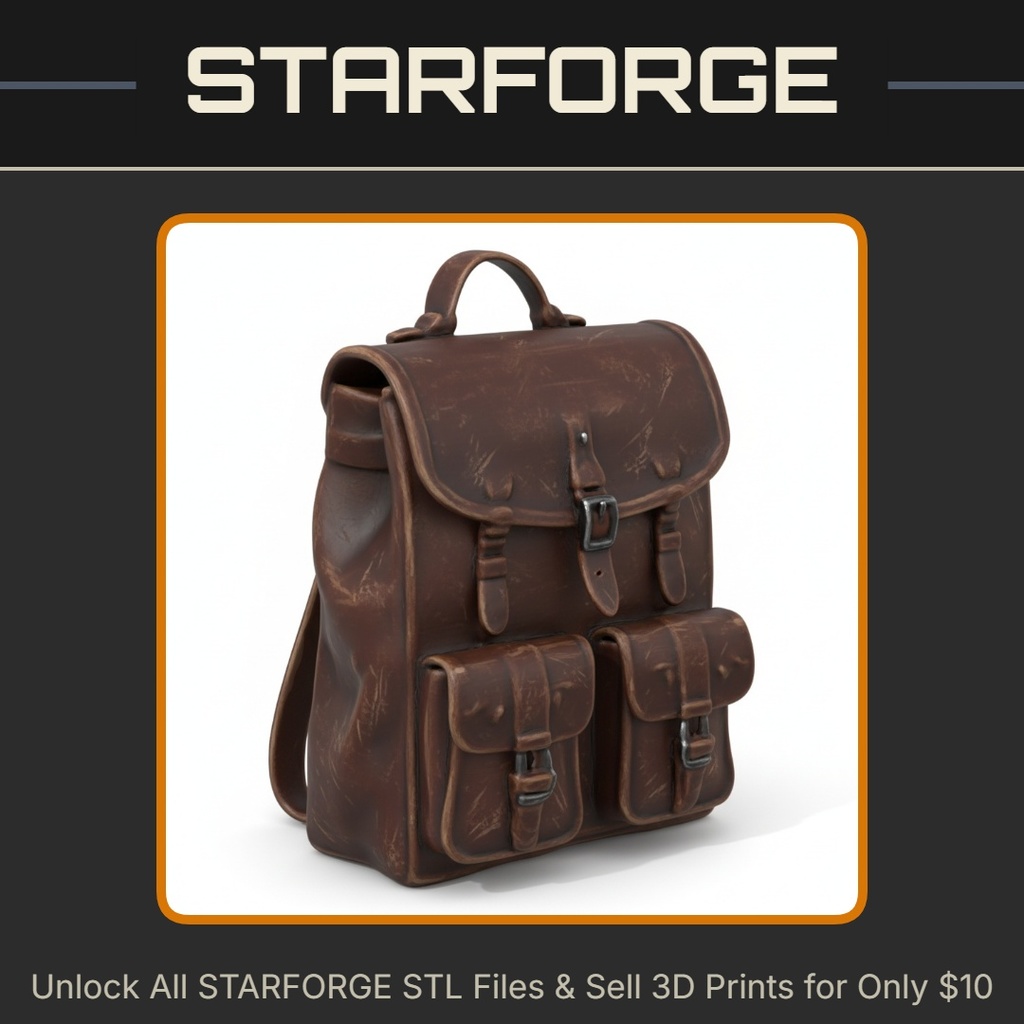 28mm Sci-Fi Tactical Gear Bag for RPG Characters StarForge Kits 3D Print STL File