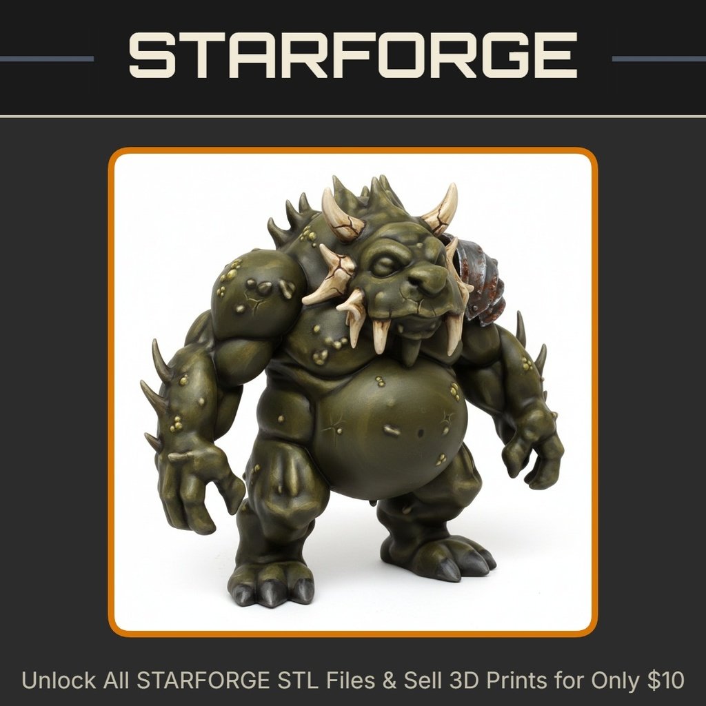 28mm Sci-Fi Bulbous Mutant Beast for Alien Encounters StarForge Kits 3D Print STL File