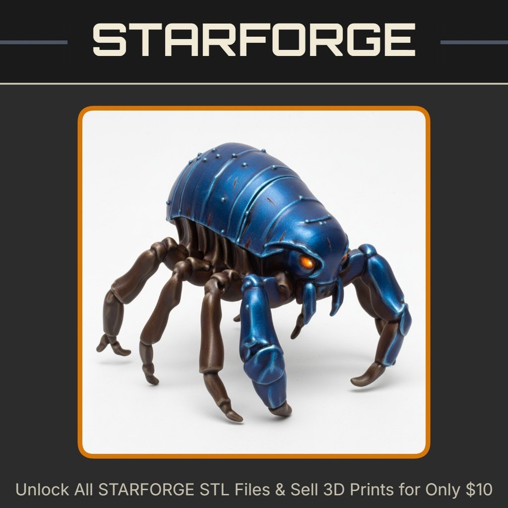 28mm Sci-Fi Giant Alien Flea for Science Fiction Campaigns StarForge Kits 3D Print STL File