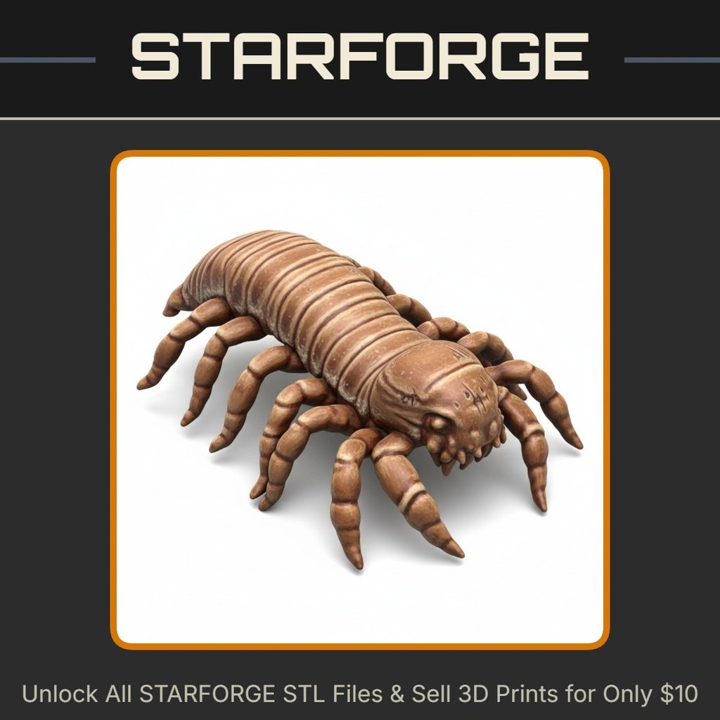 28mm Sci-Fi Giant Mutant Centipede for Alien Landscapes StarForge Kits 3D Print STL File