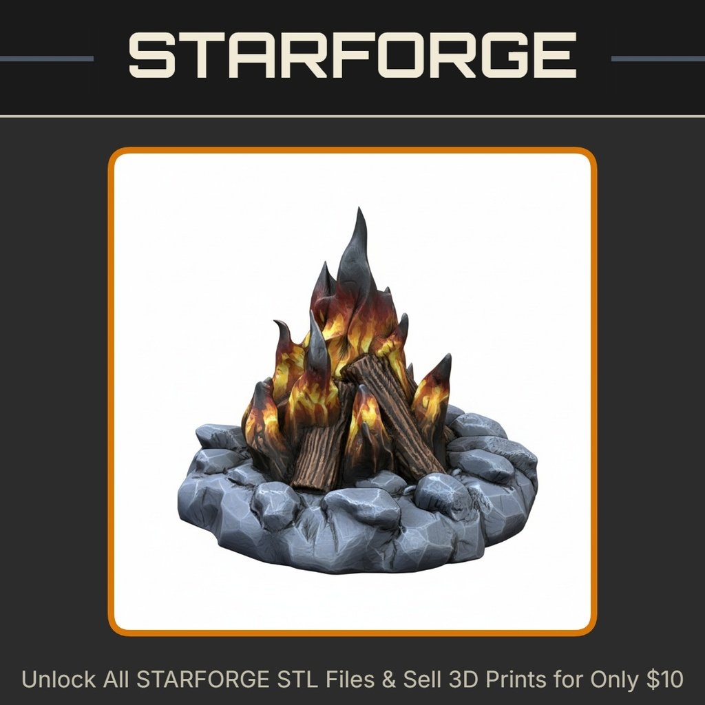 28mm DND Campfire Fantasy Terrain Miniature for Tabletop Gaming StarForge Kits 3D Print STL File