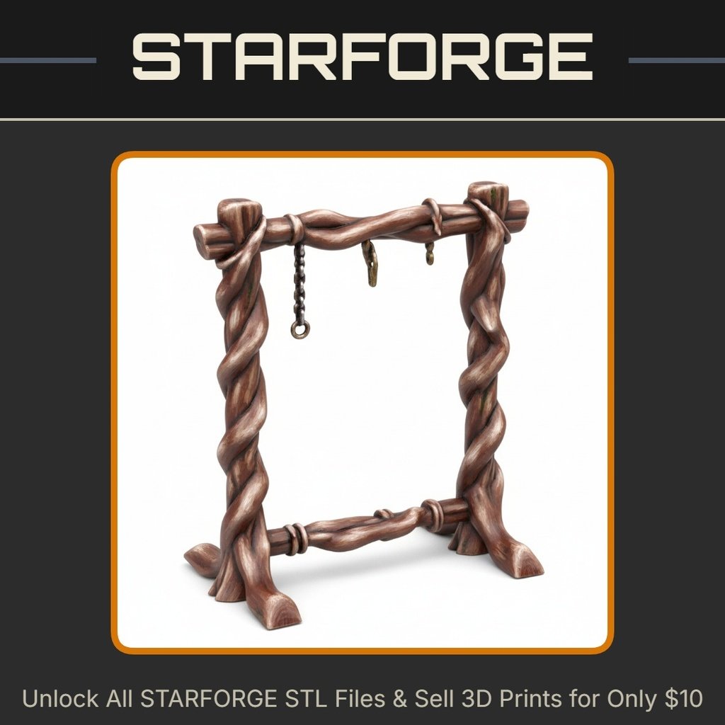 28mm DND Eerie Gallows Torture Rack for Sinister Settings StarForge Kits 3D Print STL File