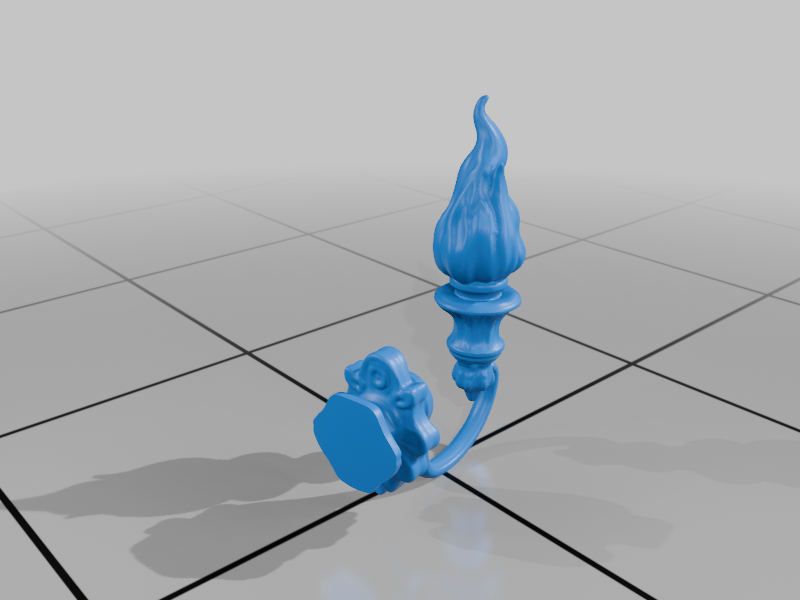 28mm DND Elegant Flame Wall Torch for Tabletop Scenes StarForge Kits 3D Print STL File