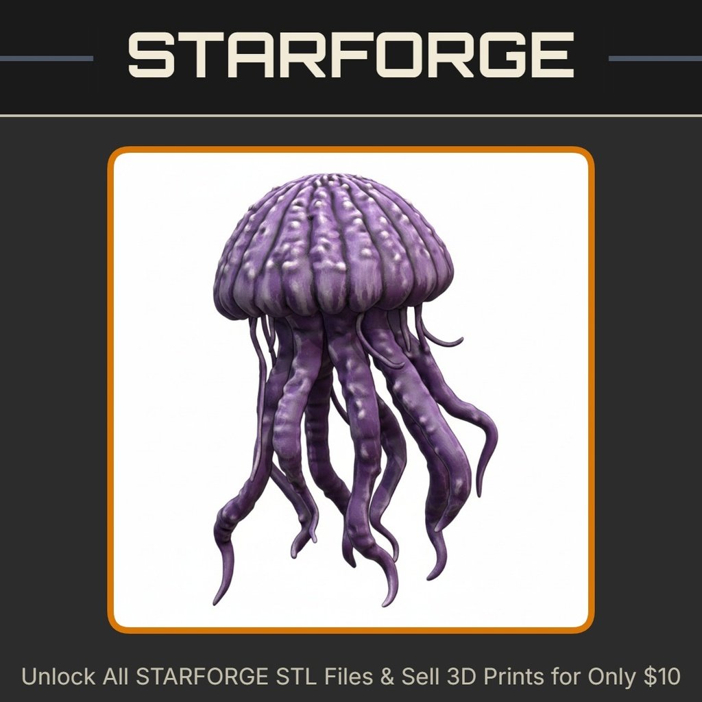 28mm DND Arcane Jellyfish Guardian Fantasy Miniature StarForge Kits 3D Print STL File