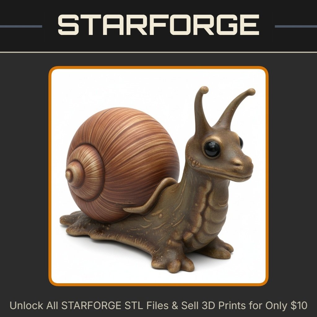 28mm DND Enchanted Snail Fantasy Miniature StarForge Kits 3D Print STL File