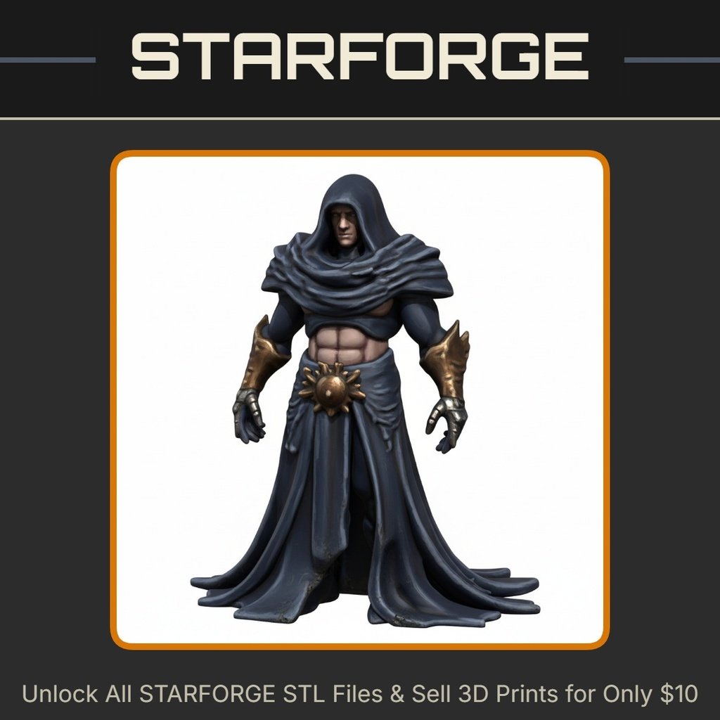 28mm DND Fantasy Mini Powerful Arcane Necromancer Figure StarForge Kits 3D Print STL File