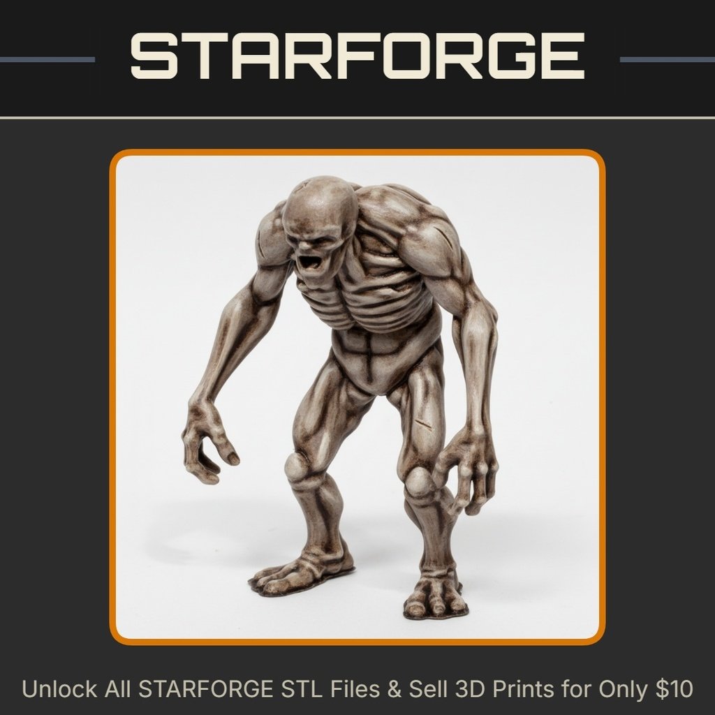 28mm DND Ghoul-Like Undead Monster Fantasy Miniature StarForge Kits 3D Print STL File