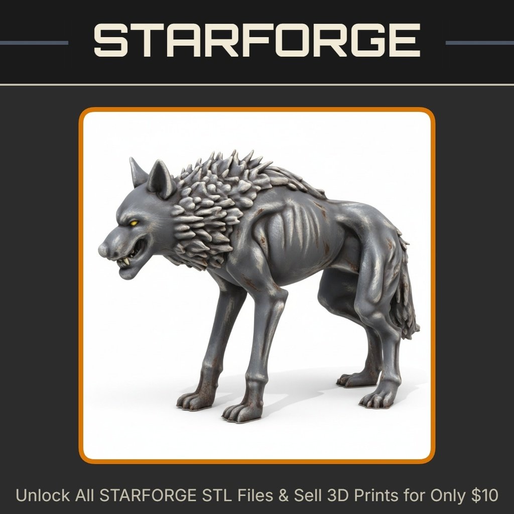 28mm DND Growling Savage Beast with Tensed Muscles StarForge Kits 3D Print STL File
