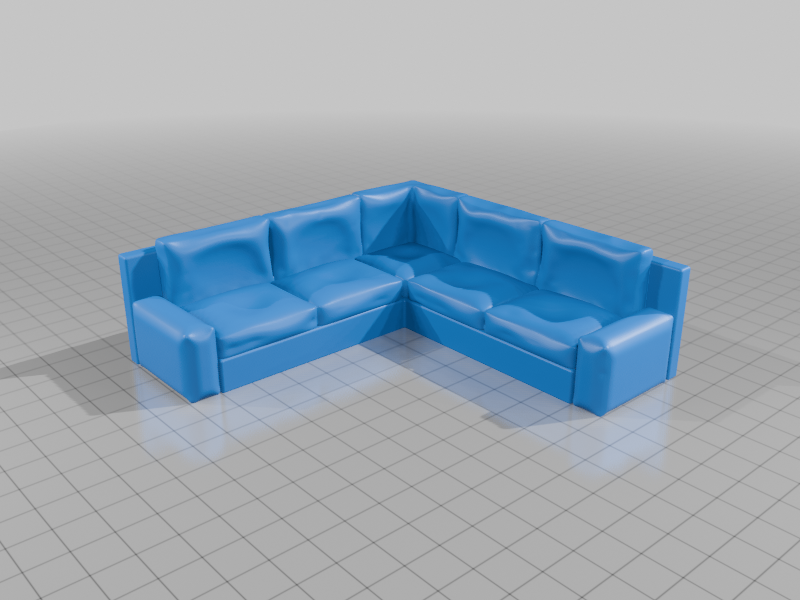 1/24 Scale Model Living Room Set with Leather Sofa and Coffee Table StarForge Kits 3D Print STL File