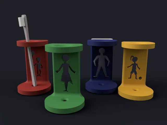 Family toothbrush holders with toothpaste tube extension