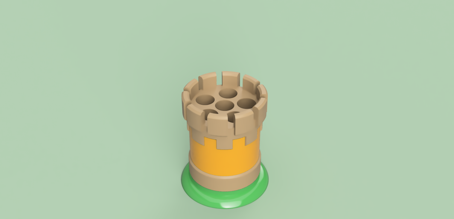 Medievel tower tooth brush holder