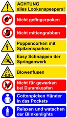 Blinkenlights computermachine warning signage