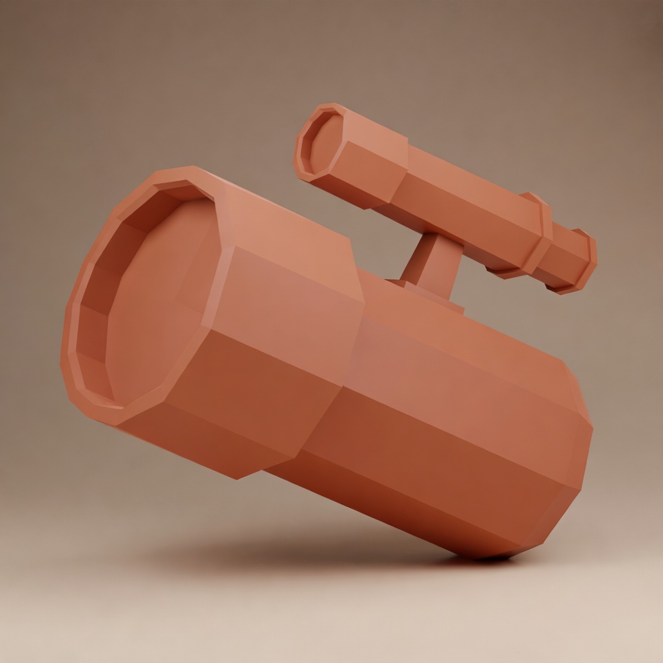 Low Poly Observatory Telescope Giant
