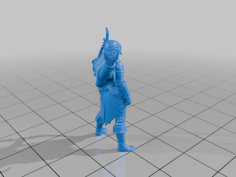 28mm DND Elf Archer Bow Quiver Leather Armor Long Hair Battle Ready StarForge Kits 3D Print STL File