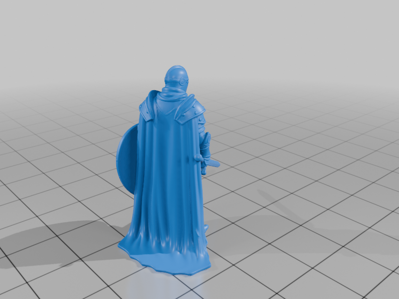 28mm DND Armored Knight Long Sword Shield Cloak Battle Ready StarForge Kits 3D Print STL File