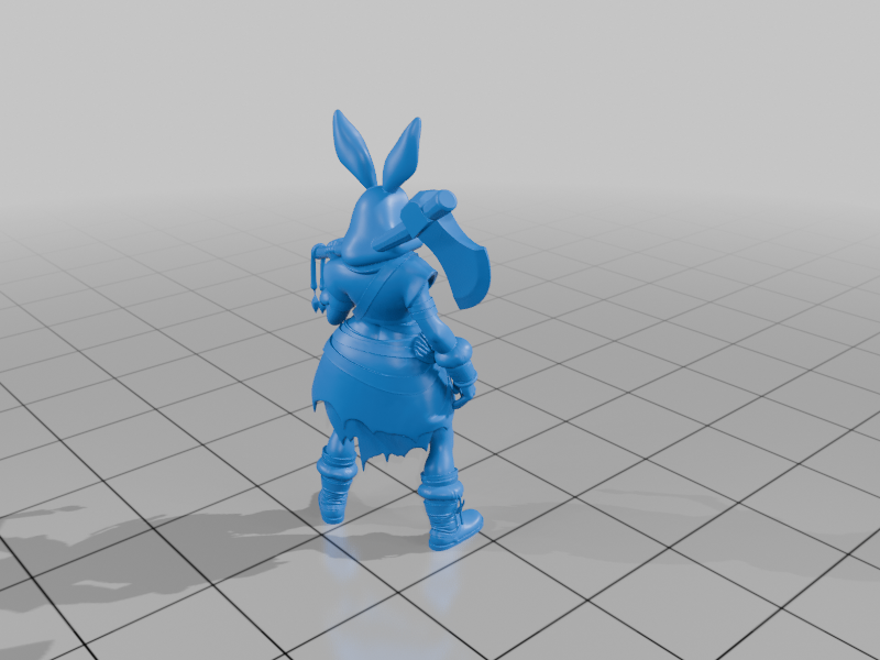28mm Bunny Warrior Dual Axes Leather Armor Battle Stance StarForge Kits 3D Print STL File