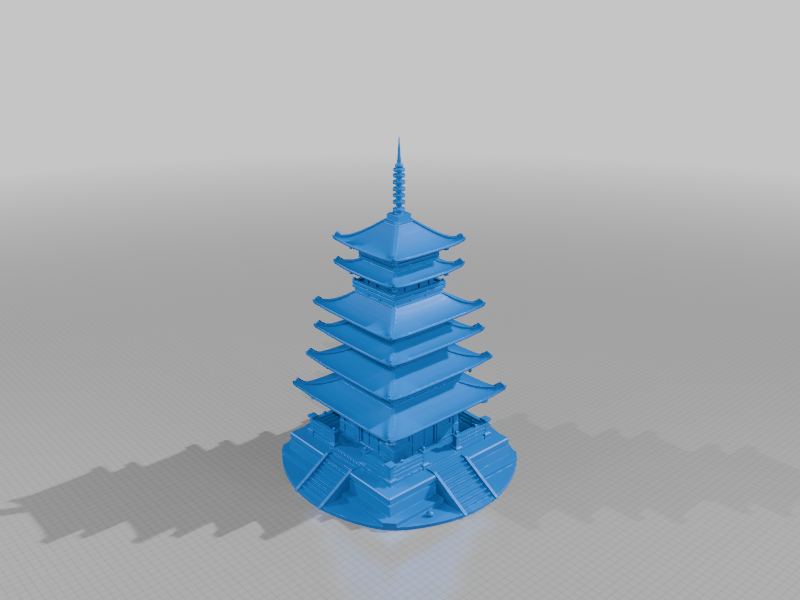 28mm Pagoda Tower Multi Tiered Roofs Stairs Traditional Architecture StarForge Kits 3D Print STL File
