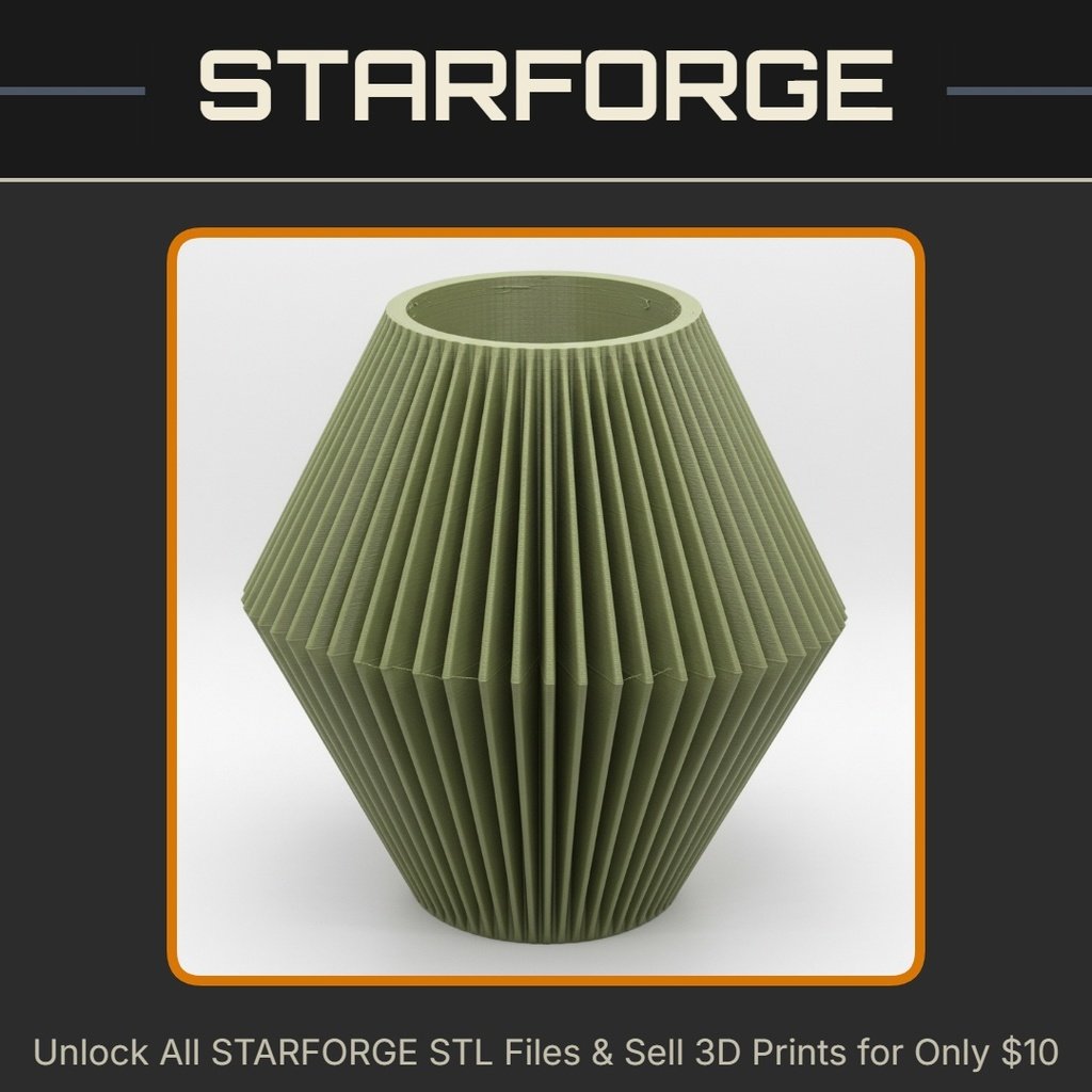 Modern Fluted Planter with Tapered Design for Indoor Decor Vase Mode StarForge Kits 3D Print STL File