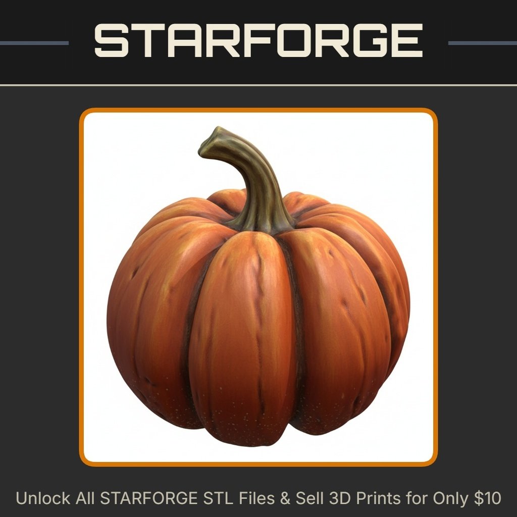 Realistic Pumpkin Carving Spoof Halloween Decor StarForge Kits 3D Print STL File