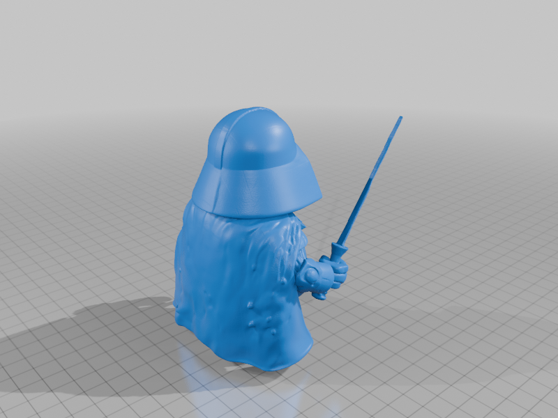 Chubby Dark Lord Parody Figurine with Cape and Saber StarForge Kits 3D Print STL File