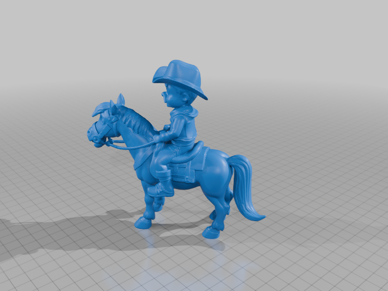 Cute Cowboy Riding Horse Anime Style Playful Western Adventure StarForge Kits 3D Print STL File