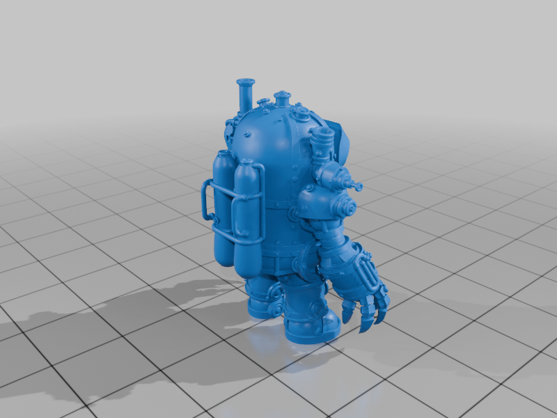 28mm Steampunk Robot With Claw Hands Gears And Pipes StarForge Kits 3D Print STL File