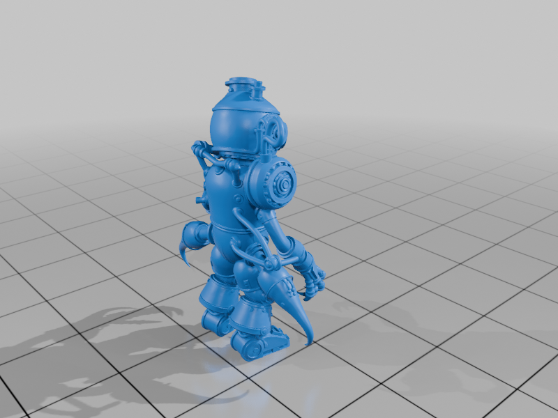 28mm Steampunk Robot with Claw Hands and Goggles Design StarForge Kits 3D Print STL File