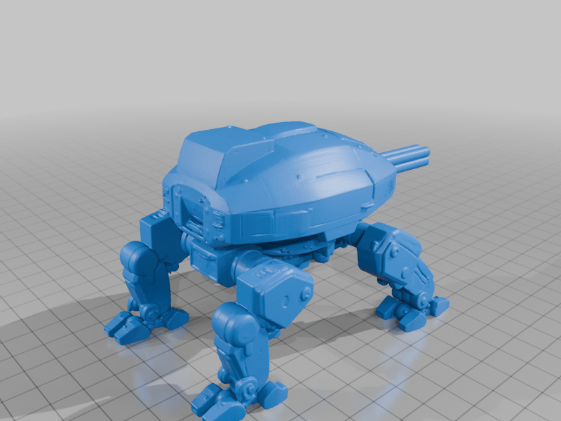 28mm Futuristic Quadruped Mech Walker with Artillery Cannons Sci Fi Terrain StarForge Kits 3D Print STL File