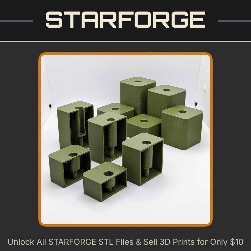 Table Height Raisers Set with Hidden Compartments for Valuables (Requires Pausing During Print) StarForge Kits 3D Print STL File — miniatura 2