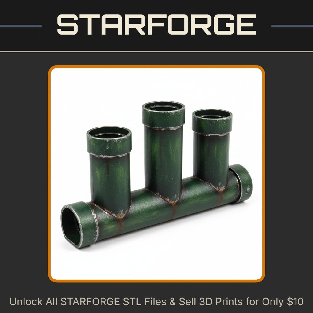 Sewer Pipe Hide for Small Pets like Hamsters and Geckos StarForge Kits 3D Print STL File