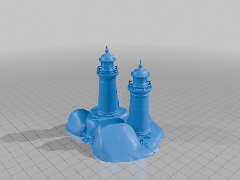 Twin Lighthouse Terrarium Hideout for Small Pets and Reptiles StarForge Kits 3D Print STL File