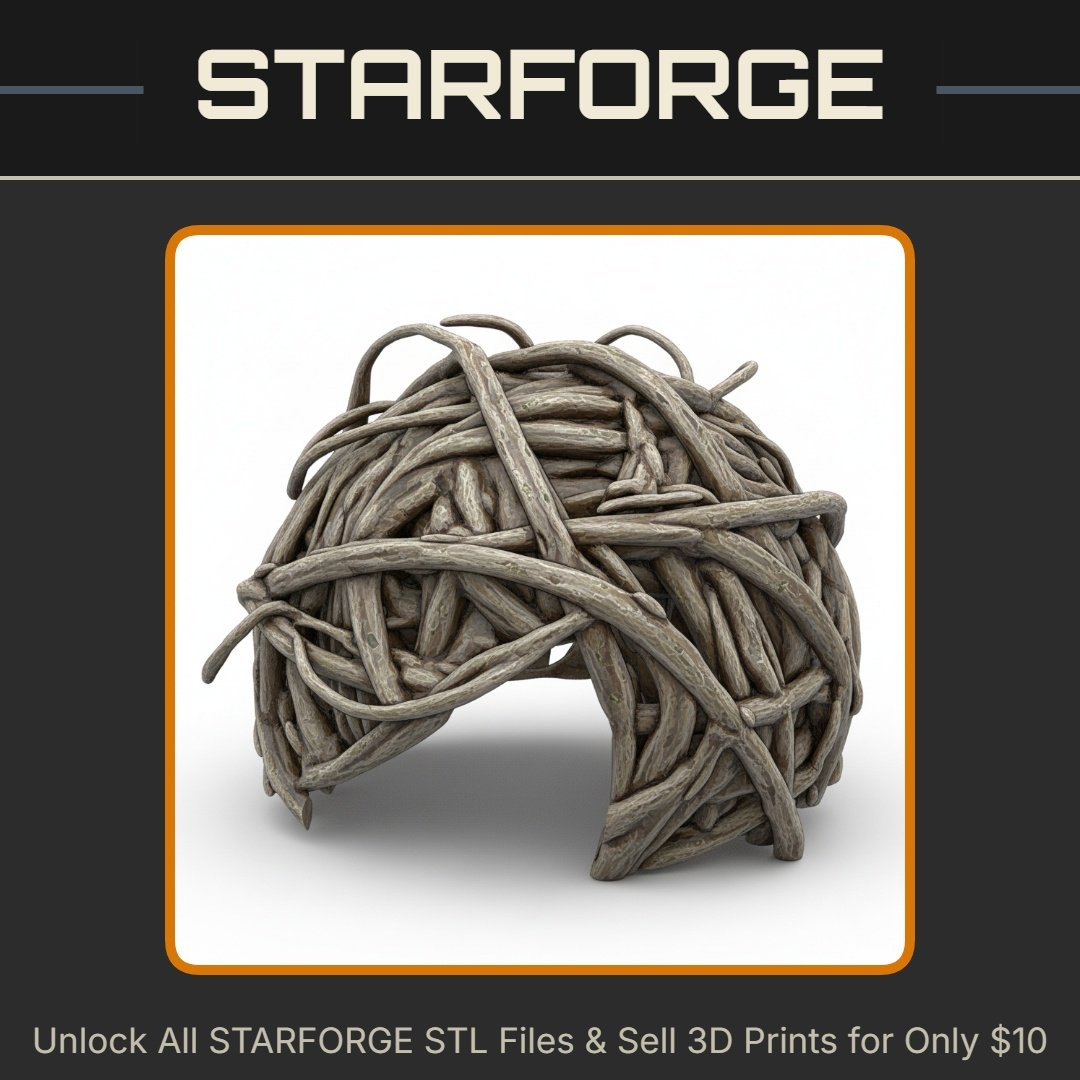 Woven Branch Dome Shaped Pet Hide for Naturalistic Terrariums StarForge Kits 3D Print STL File