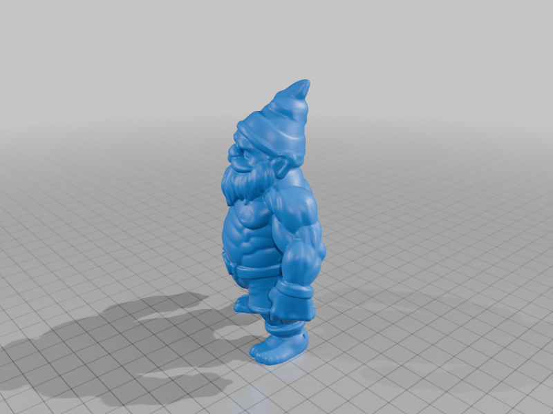 Fairy Garden Strongman Gnome with Defined Muscles StarForge Kits 3D Print STL File