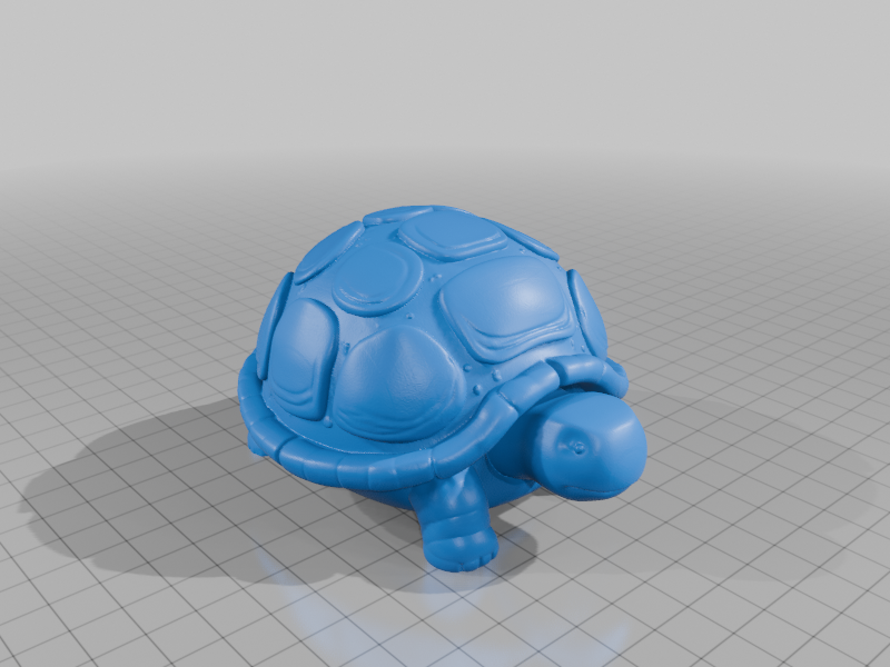 Cute Adorable Cartoon Tortoise Figurine with Textured Shell and Happy Face StarForge Kits 3D Print STL File